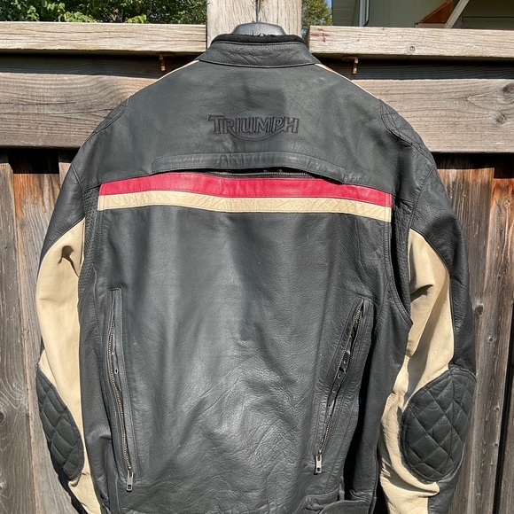 Cafe racer style leather motorcycle jacket - Picture 2 of 2